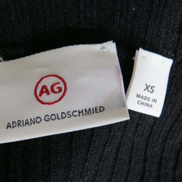 AG Adriano Goldschmied Size XS Wool Cashmere Midi Dress Black Rib Knit NEW - Picture 2 of 8